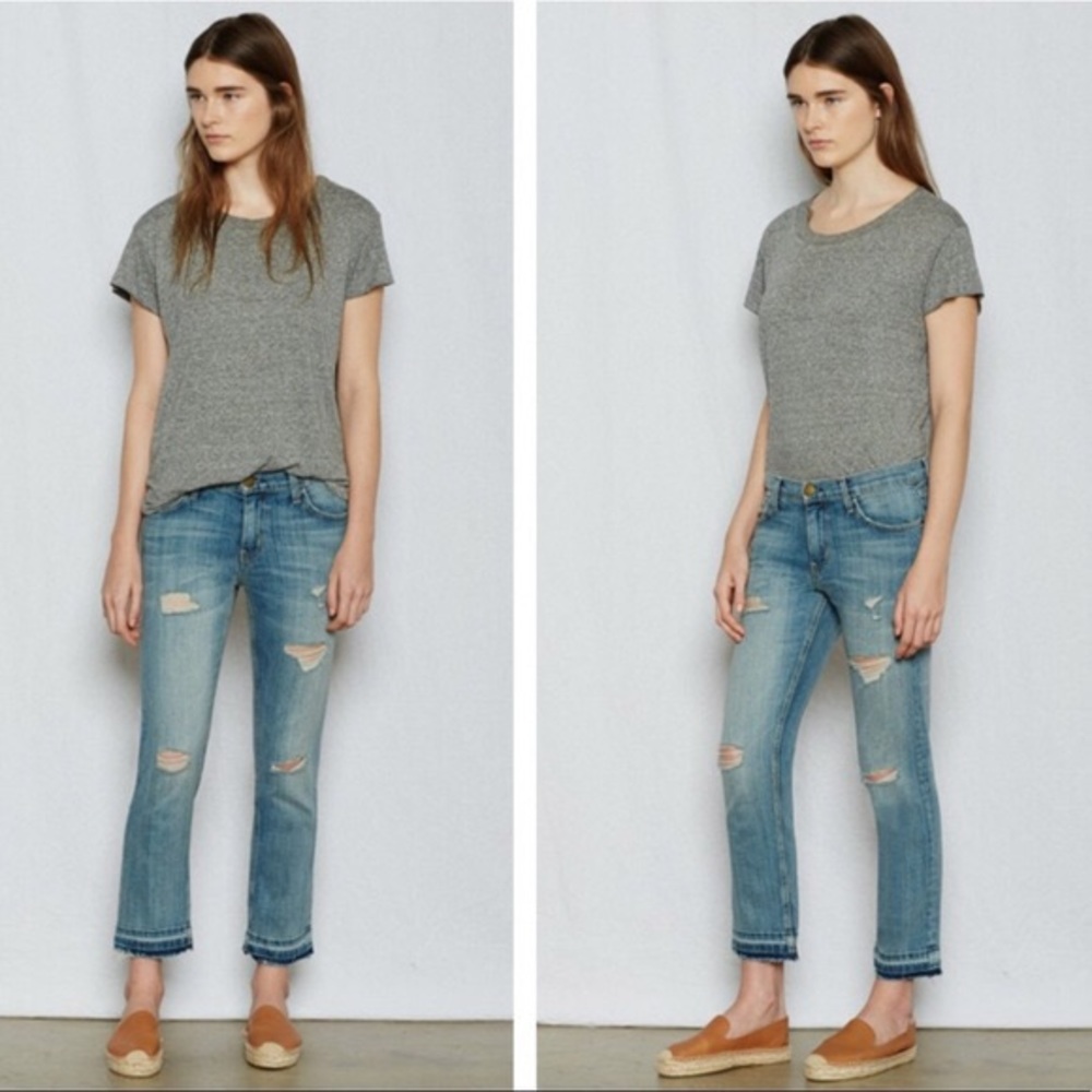 NEW Current/Elliott The Cropped Straight Jeans 24